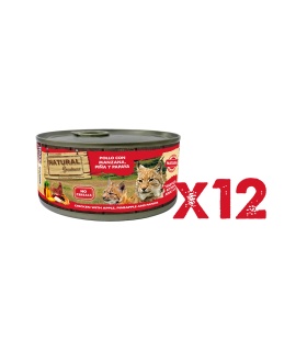 NATURAL GREATNESS POLLO CON MANZANA, PIÑA Y PAPAYA (BABY CAT, KITTEN & ADULT CAT) 185 G. X 12 UND.