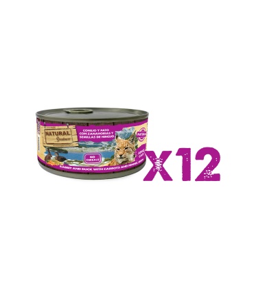 NATURAL GREATNESS CONEJO Y PATO CON ZANAHORIA Y SEMILLAS DE HINOJO 185 G. X 12 UND.